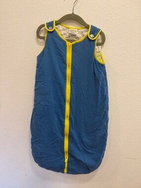 Blue and Yellow Toddler Sleep Sack - Cozy Zippered Bedtime Sack